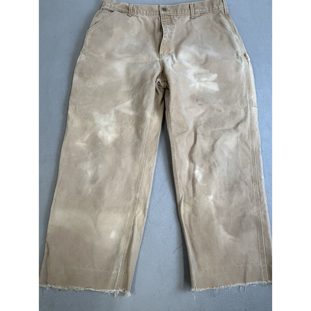 Carhartt Brown Jeans Pants‎ Mens Size 40 Cutoff RN# 14806 Original Dungaree USA
